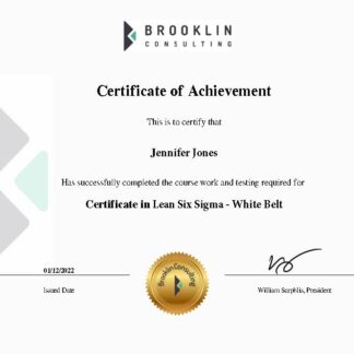 Certificate in Lean Six Sigma White Belt
